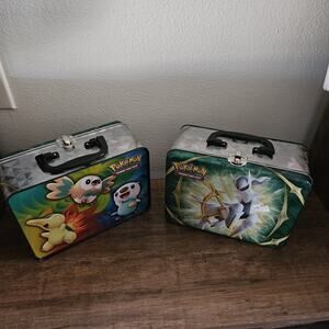 2 PC BUNDLE Pokemon TCG Spring 2022 Collectors Chest Lunchbox Tin / Empty summer